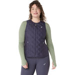 V&ecirc;tements ASICS ASICS Nagino Padded Gilets De Course Femmes-Bleu Gris