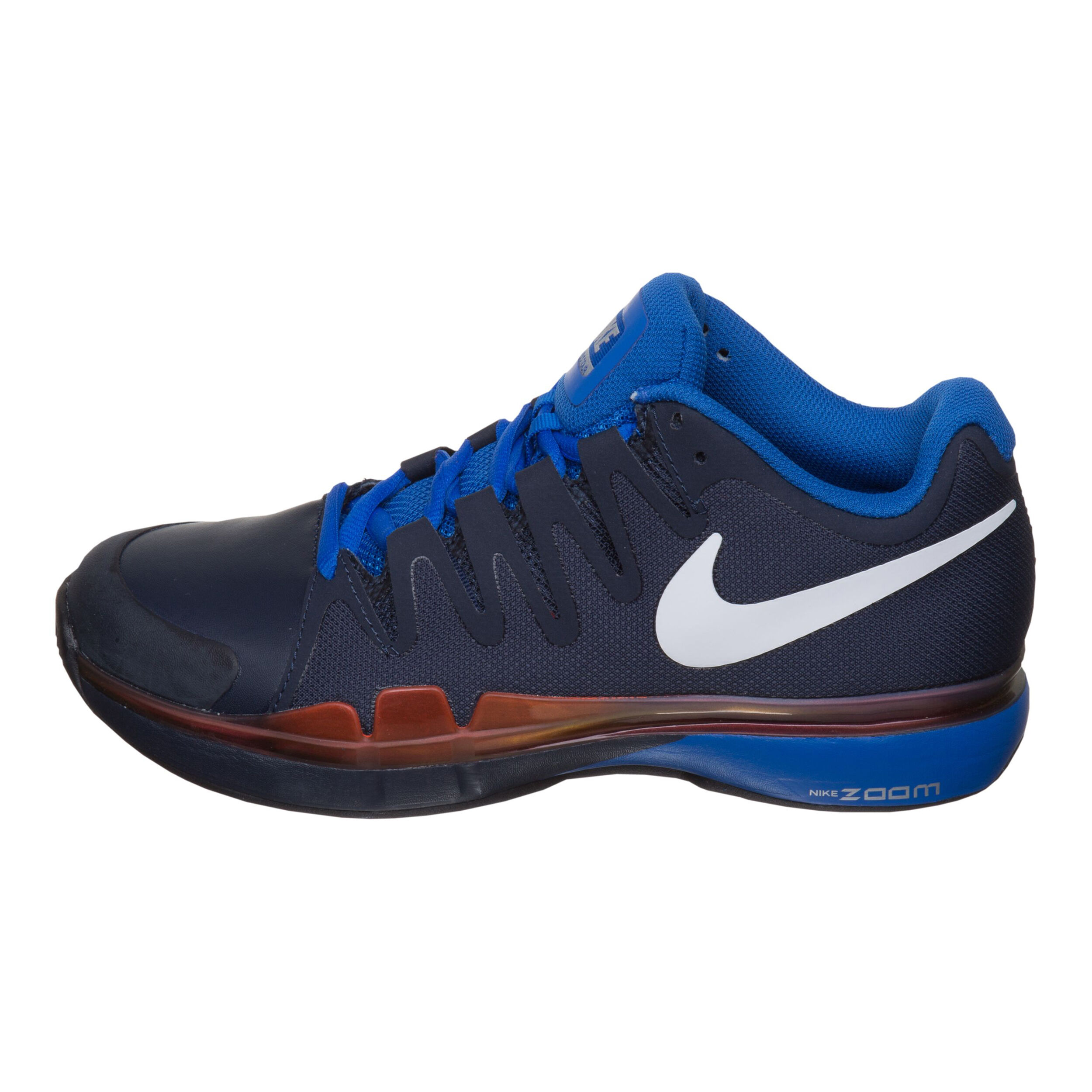 Roger Federer Zoom Vapor 9.5 Tour Chaussure Terre Battue Hommes Bleu Fonc Rouge