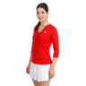 Crew 2.0 V-Neck Haut manches longues Femmes-rouge