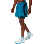 V&ecirc;tements ASICS ASICS Road 2in1 5in Short de running Hommes-turquoise, turquoise