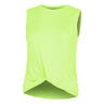 Twist Front D&eacute;bardeur Tank Top Femmes-Vert Fluo