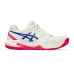 Chaussures de tennis ASICS ASICS Gel-Dedicate 8 Chaussure Terre Battue Femmes-Cr&egrave;me,Bleu Fonc&eacute;