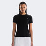 Court T-shirt Femmes - noir, multicouleur