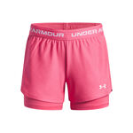 V&ecirc;tements Under Armour Under Armour Tech Play Up 2in1 Shorts Filles-Pink,Blanc