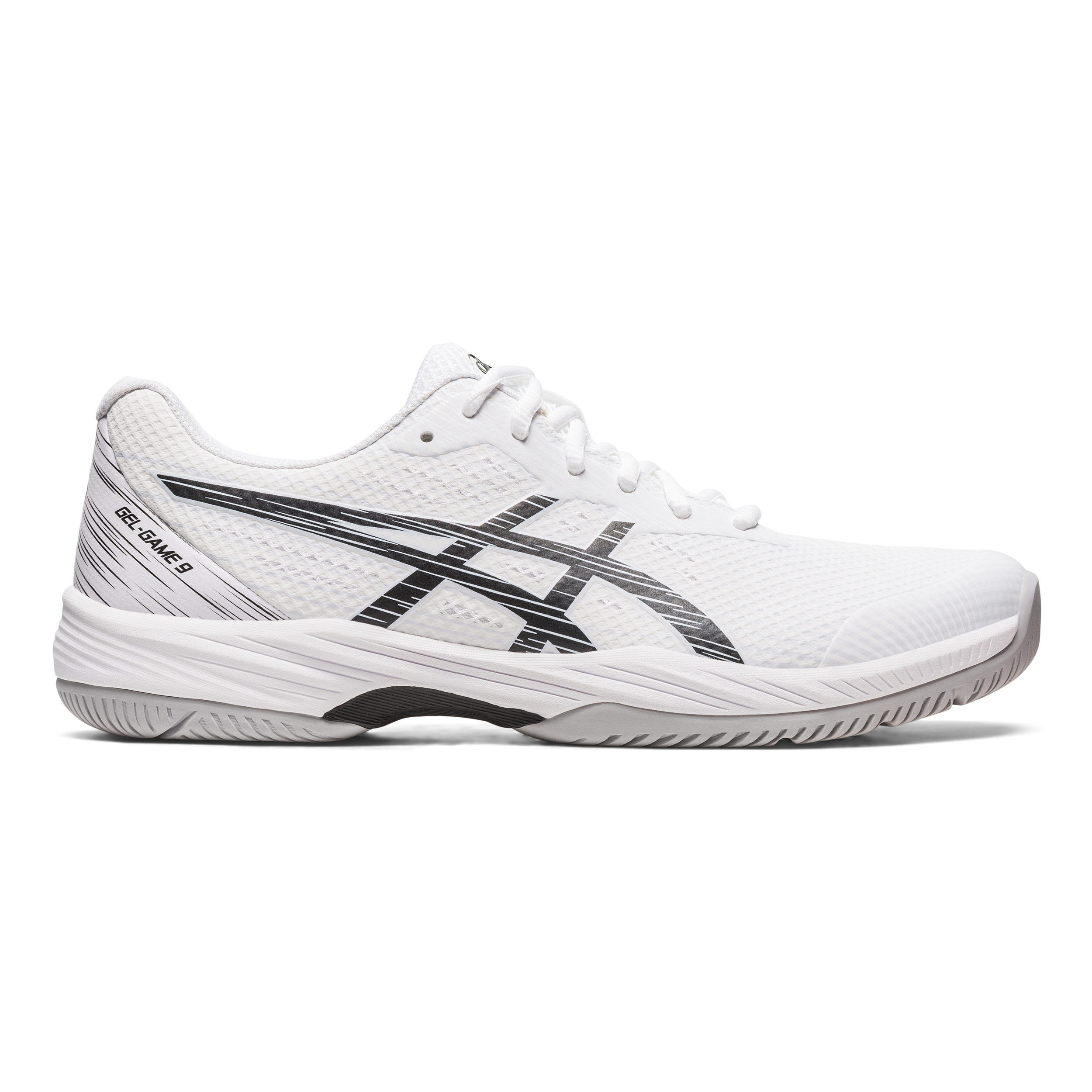 Asics blanche point noir hot sale