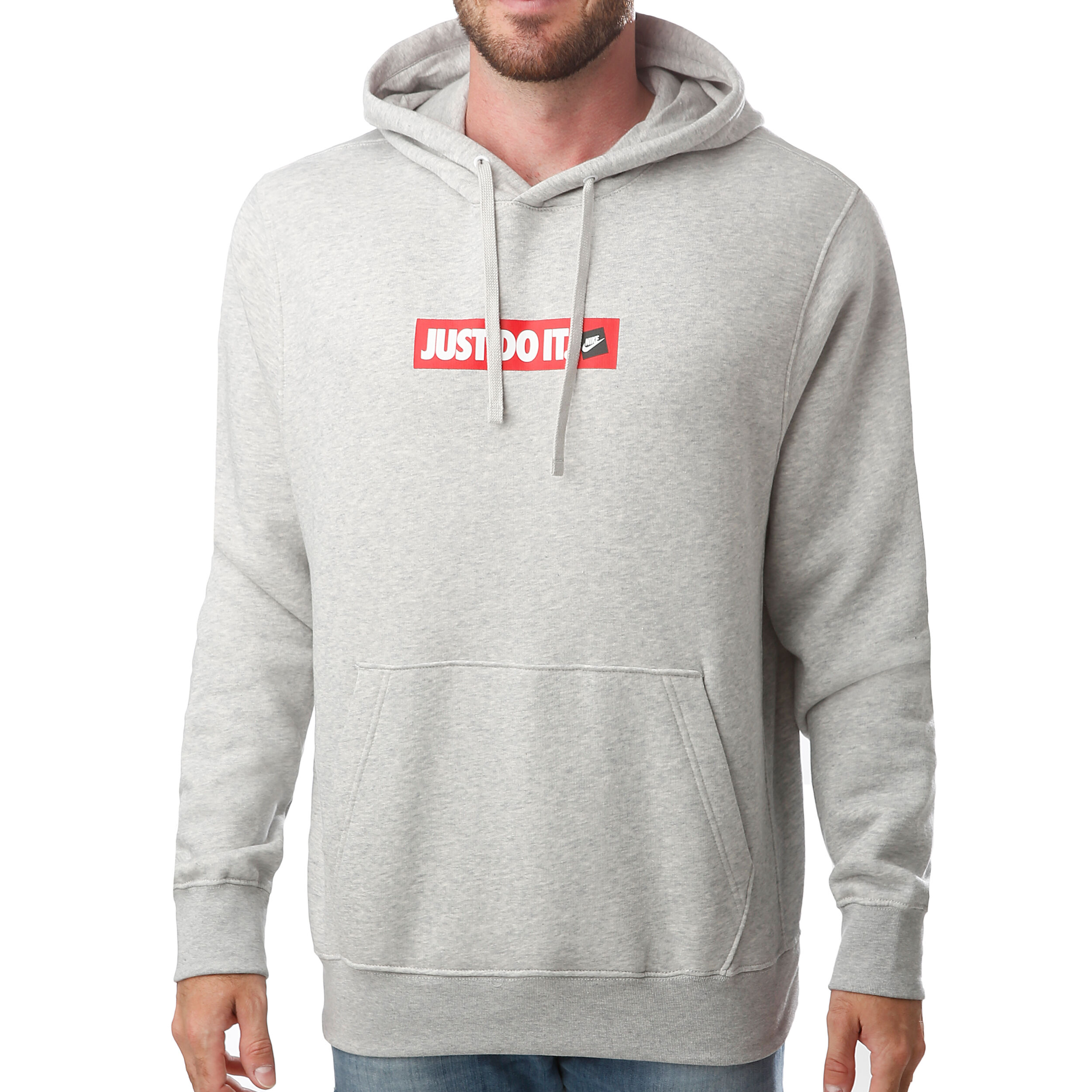 Buy Nike Sportswear Just Do It Sweat A Capuche Hommes Gris Clair Rouge online Tennis Point CH