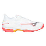 Chaussures de tennis Mizuno Mizuno Wave Exceed Court Chaussure Terre Battue Femmes-Blanc,Corail