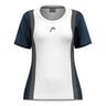 Club 25 Tech T-shirt Femmes-Blanc,Bleu Foncé