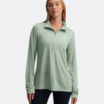 V&ecirc;tements Under Armour Under Armour Tech 1/2 Zip-Twist Haut manches longues Femmes - sauge, 