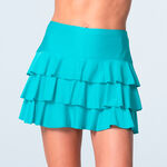 V&ecirc;tements Lucky in Love Lucky in Love Linen Nouveau Awesome Ruffle Jupe Femmes-turquoise