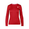 Mina Tech Roundneck Haut manches longues Filles - rouge foncé, 