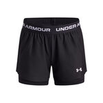 Vêtements Under Armour Under Armour Tech Play Up 2in1 Shorts Filles-Noir,Blanc