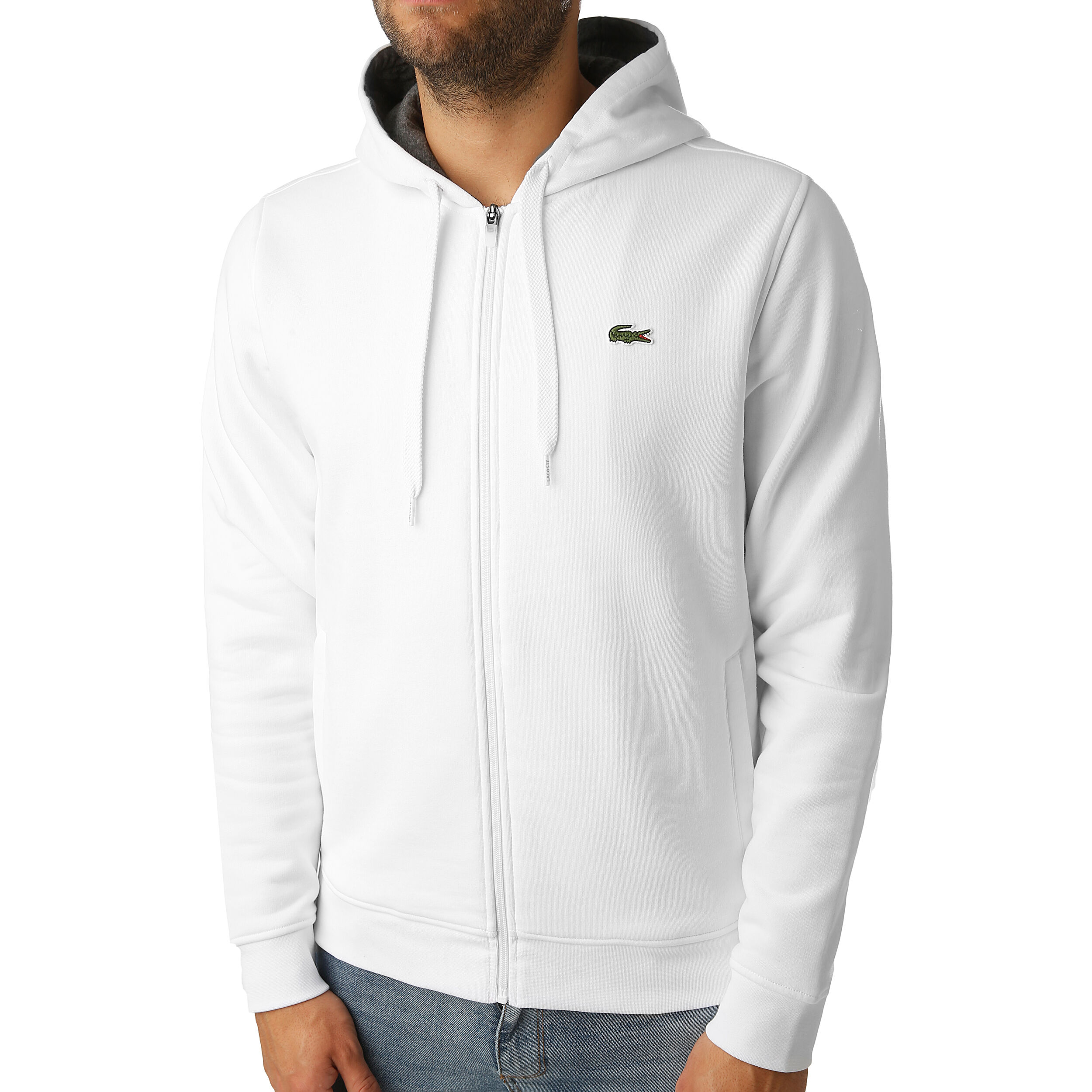 Gilet gris sales lacoste